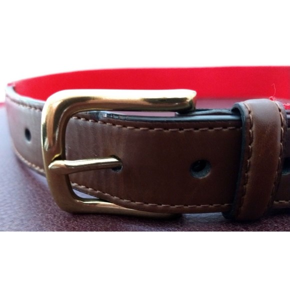 TOMMY HILFIGER Canvas Leather Belt Grosgrain Blue Nautical Ribbon Summer Size 32 - Picture 6 of 16